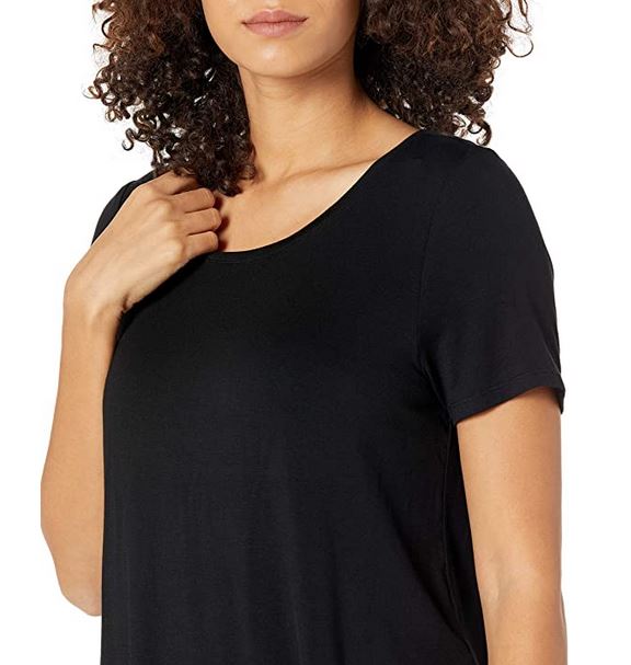 CL035 Amazon Essentials Women's Short-Sleeve Scoopneck Swing T-shirt Black3