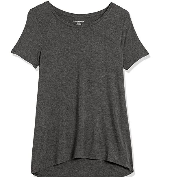 CL035 Amazon Essentials Women's Short-Sleeve Scoopneck Swing T-shirt GreyOS